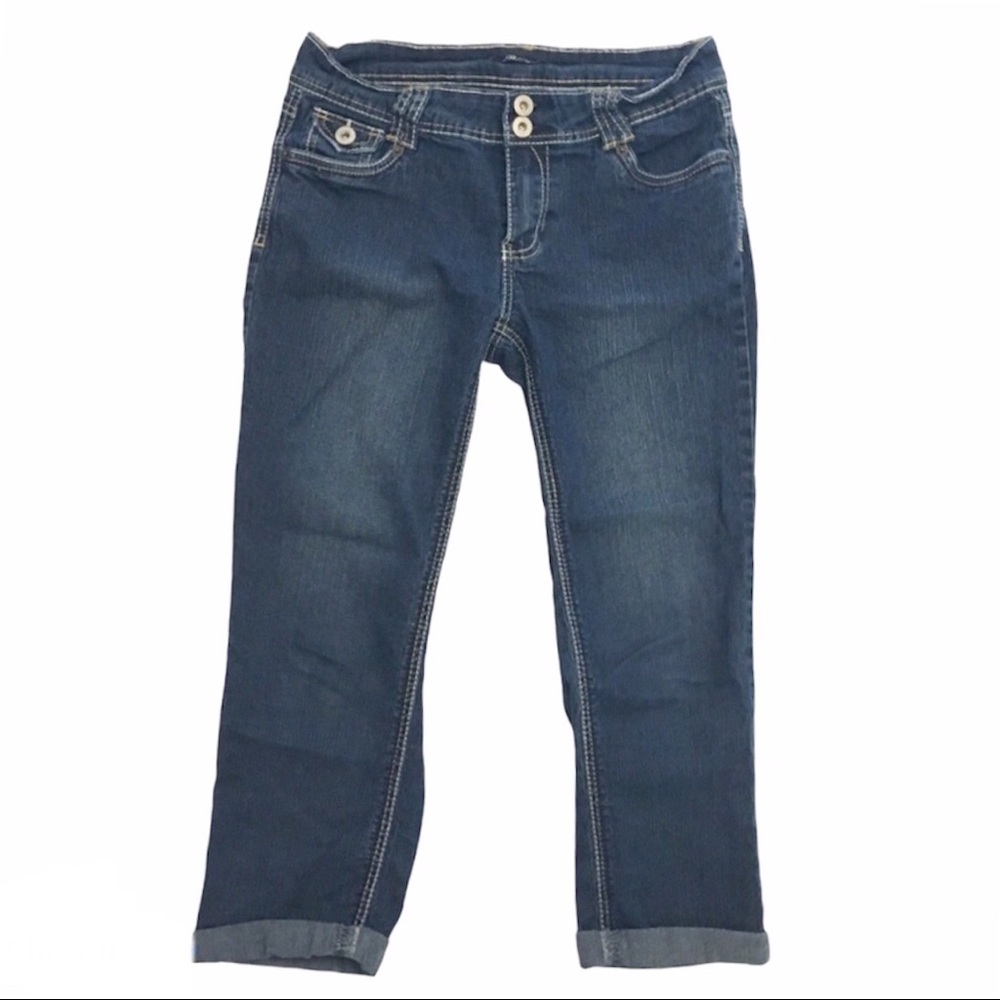Roz & Ali Dark Wash Denim Jean Capris (8)